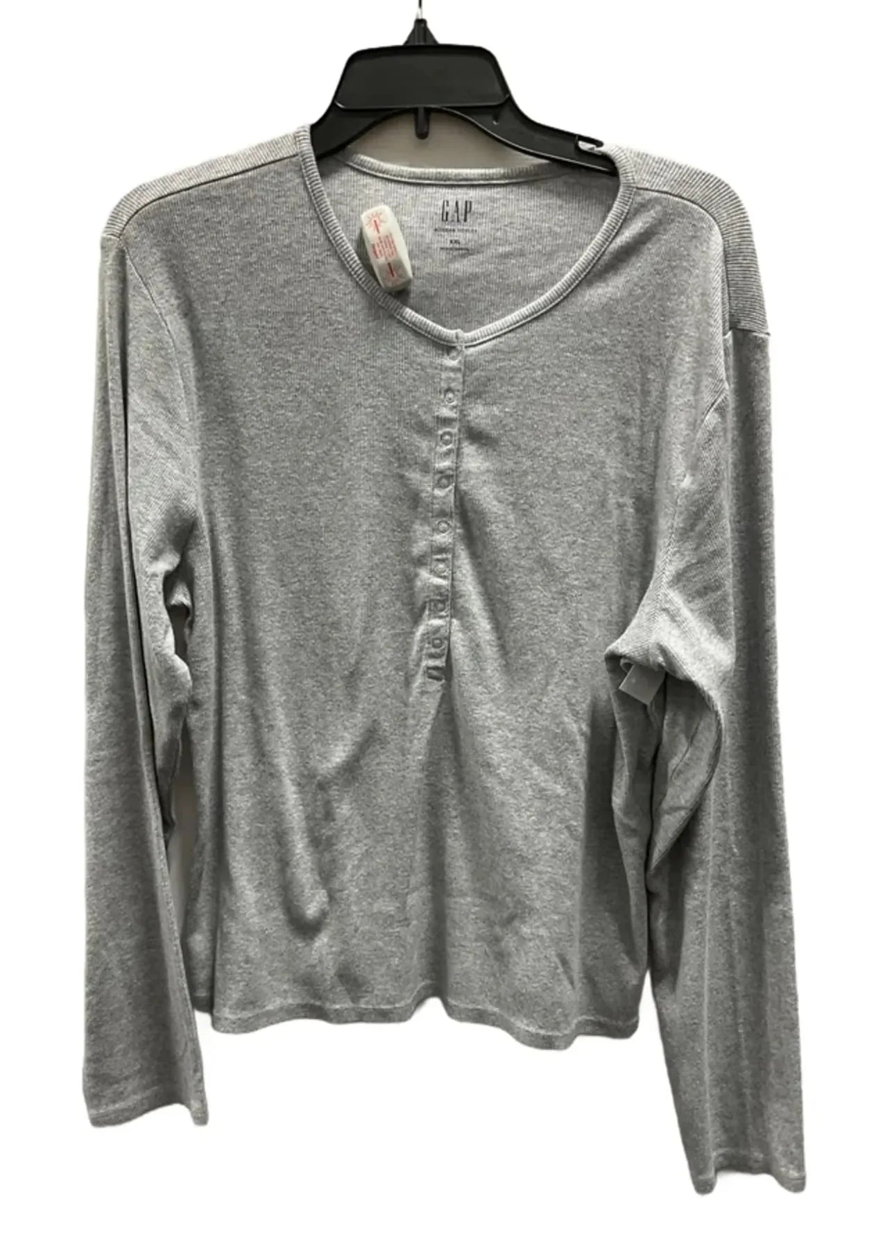 Top Long Sleeve Basic By Gap In Grey, Size: Xxl