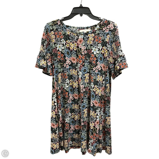Dress Casual Midi By Loft In Floral Print, Size: M