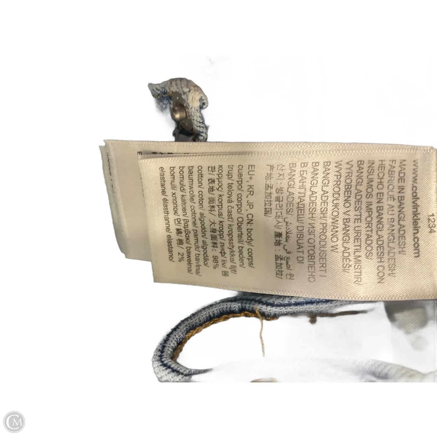 Jeans Straight By Calvin Klein In Blue Denim, Size: 8