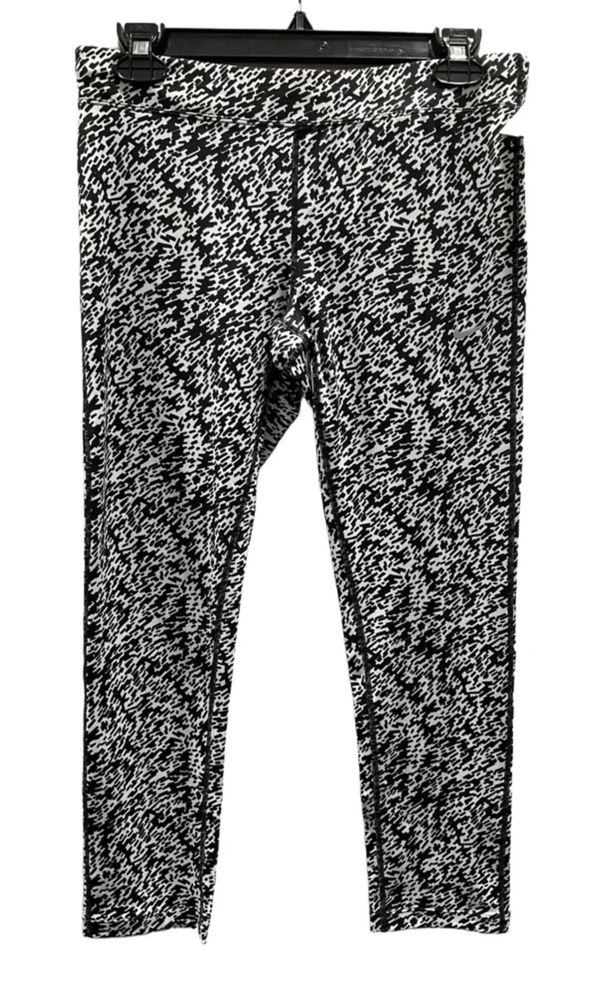 Athletic Leggings Capris By Nike In Black & White, Size: M