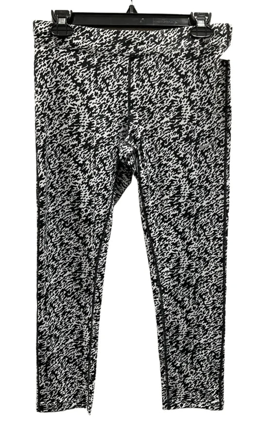 Athletic Leggings Capris By Nike In Black & White, Size: M