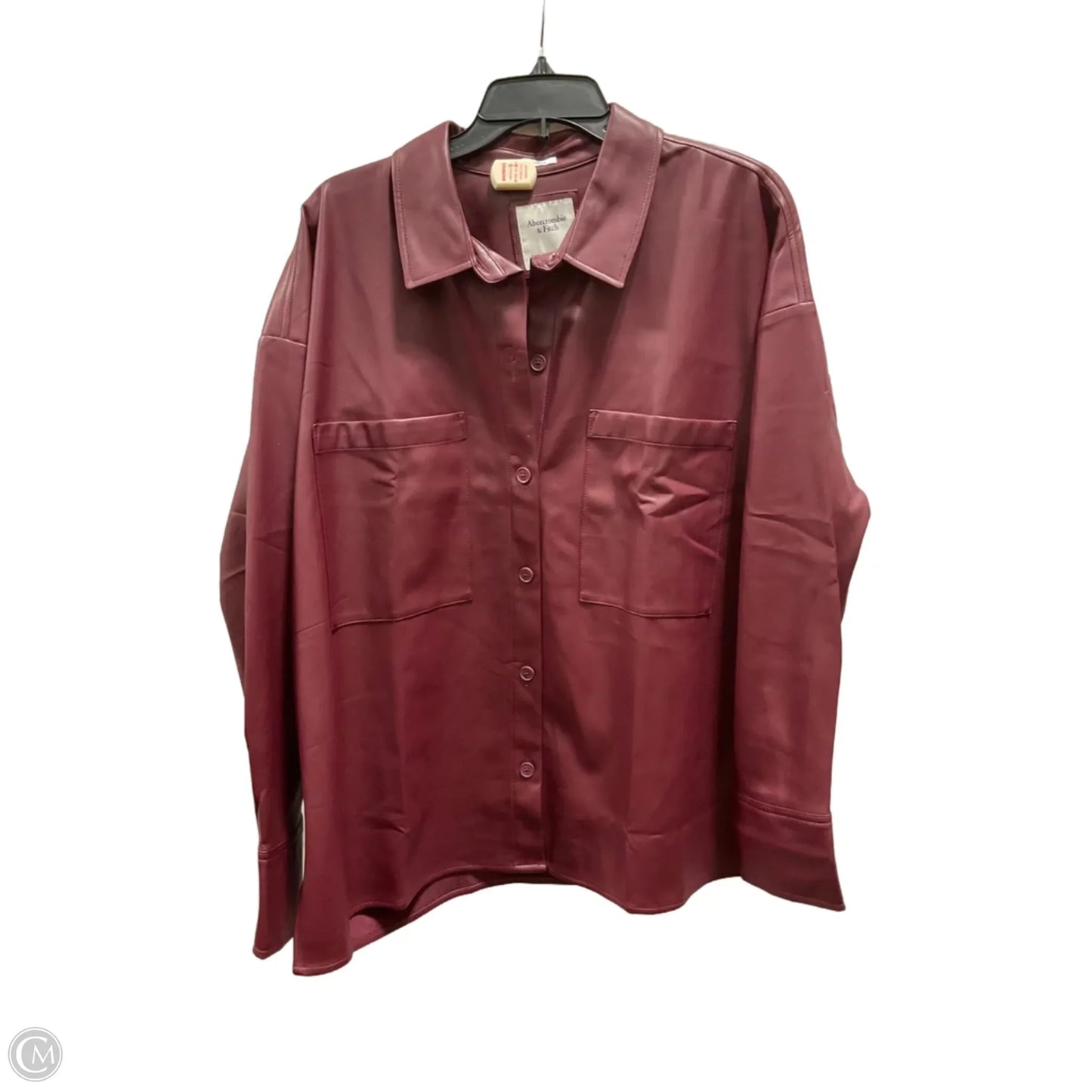 Blouse Long Sleeve By Abercrombie And Fitch In Maroon, Size: Xl
