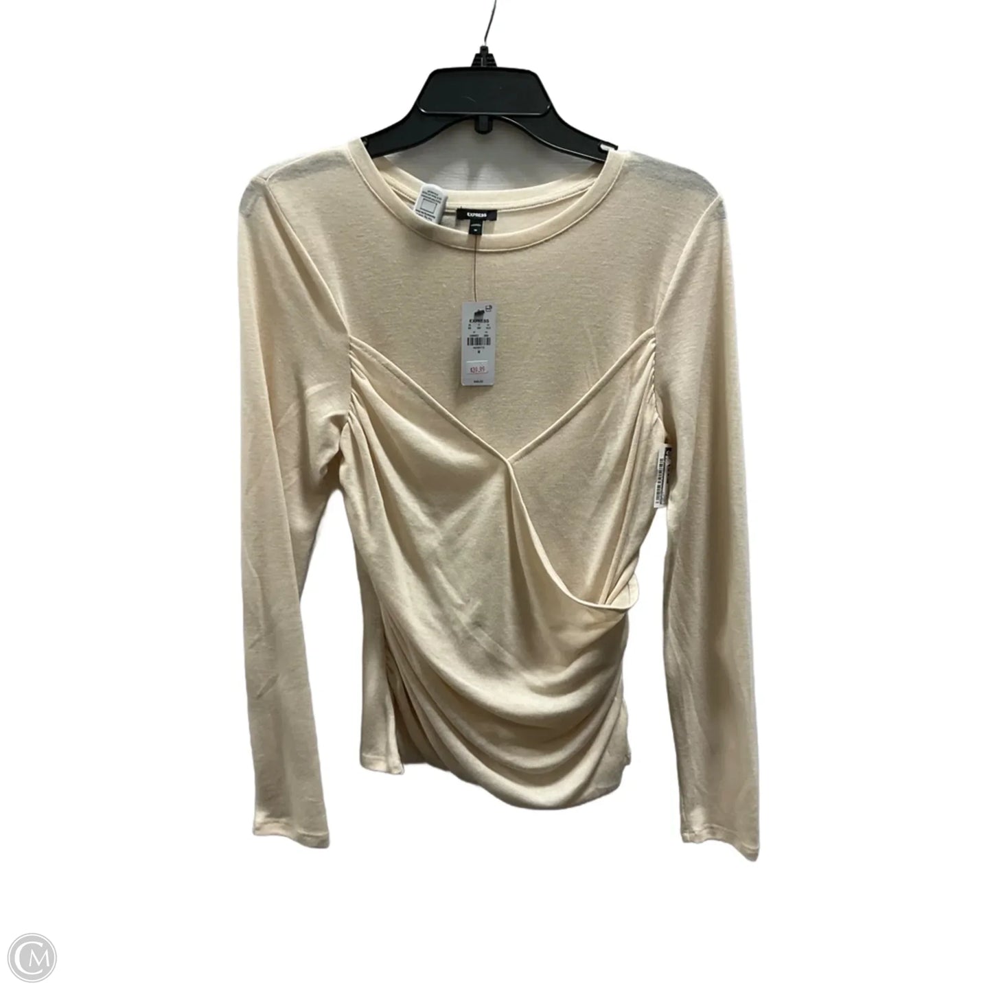 Top Long Sleeve By Express In Cream, Size: M