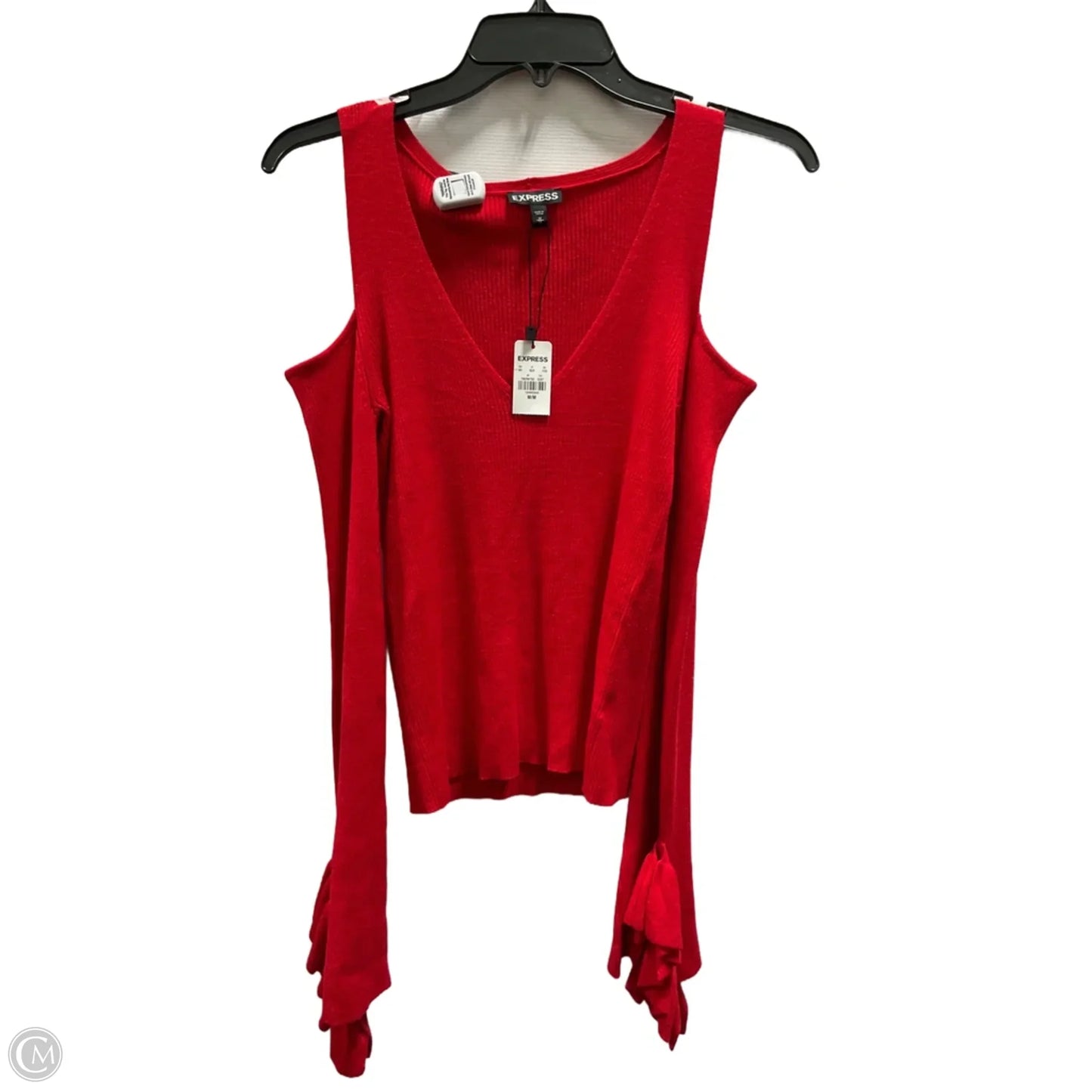 Top Long Sleeve By Express In Red, Size: M