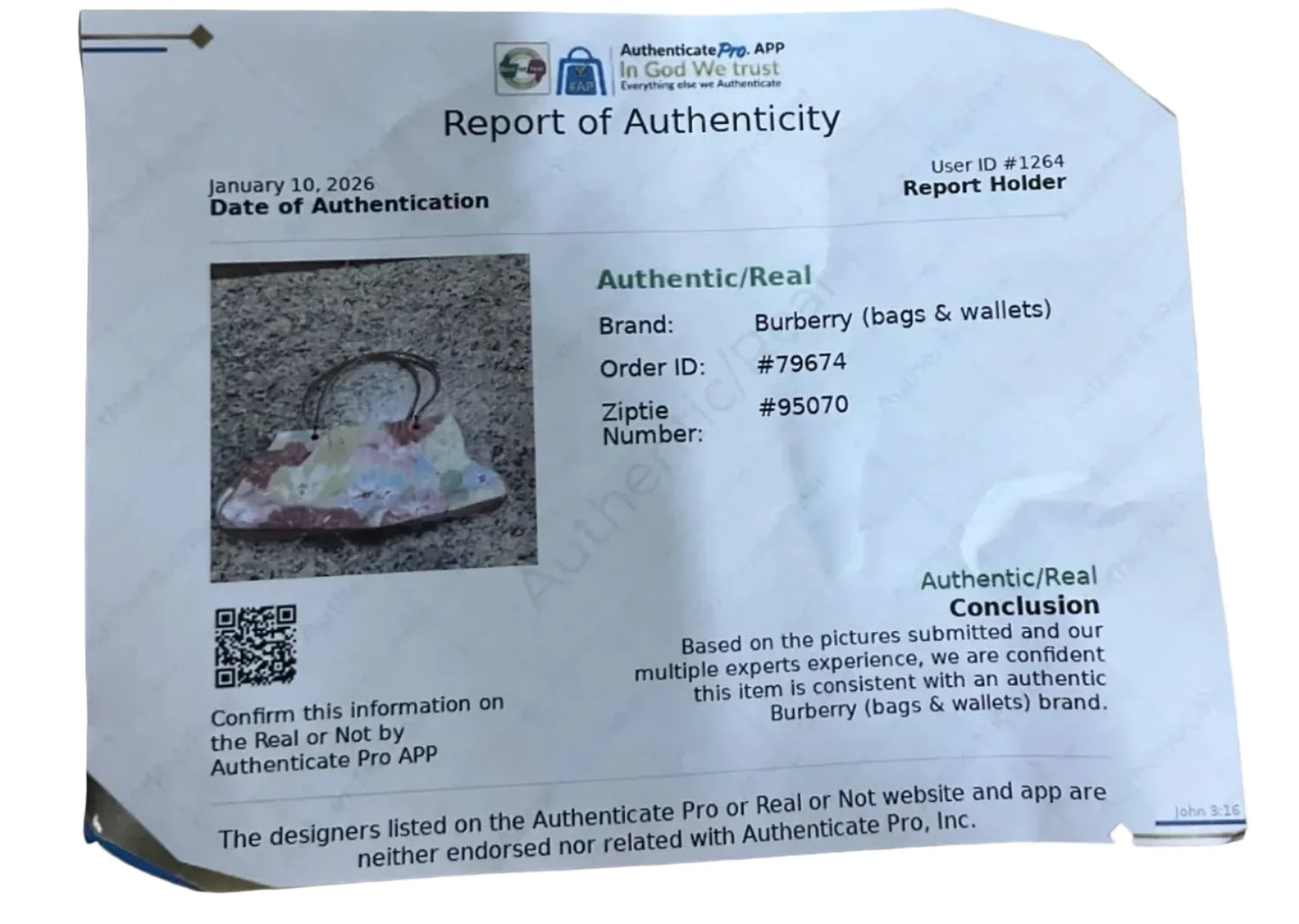 Handbag Luxury Designer By Burberry, Size: Medium