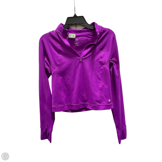 Athletic Top Long Sleeve Collar By Apana In Purple, Size: S