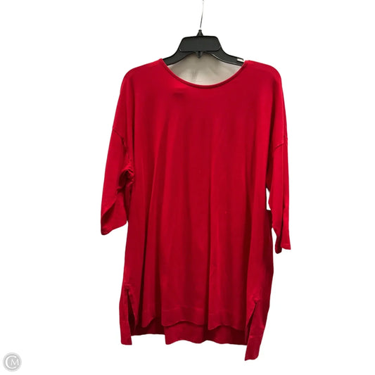 Top 3/4 Sleeve Basic By J. Jill In Red, Size: Xl