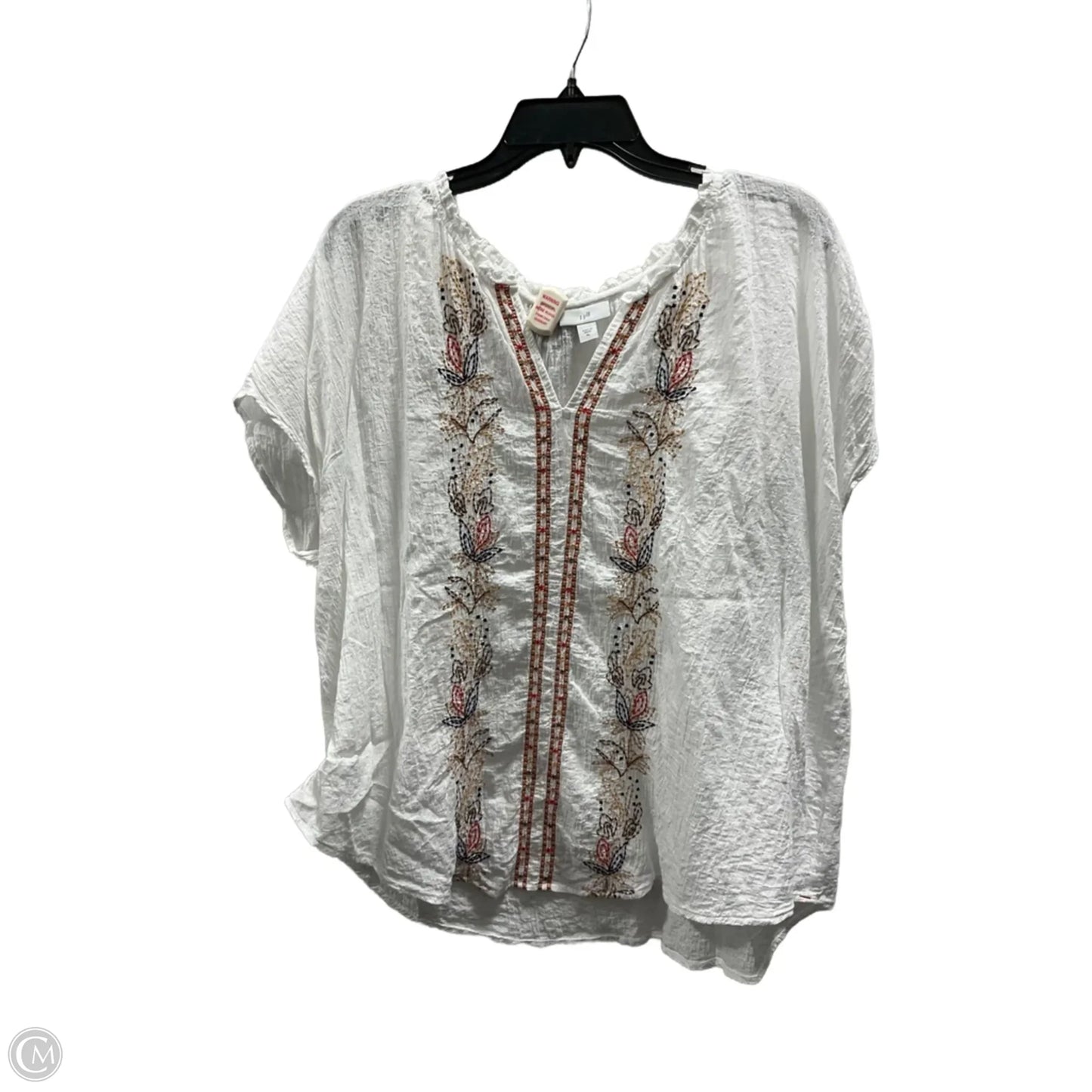 Top Short Sleeve By J. Jill In White, Size: Xl