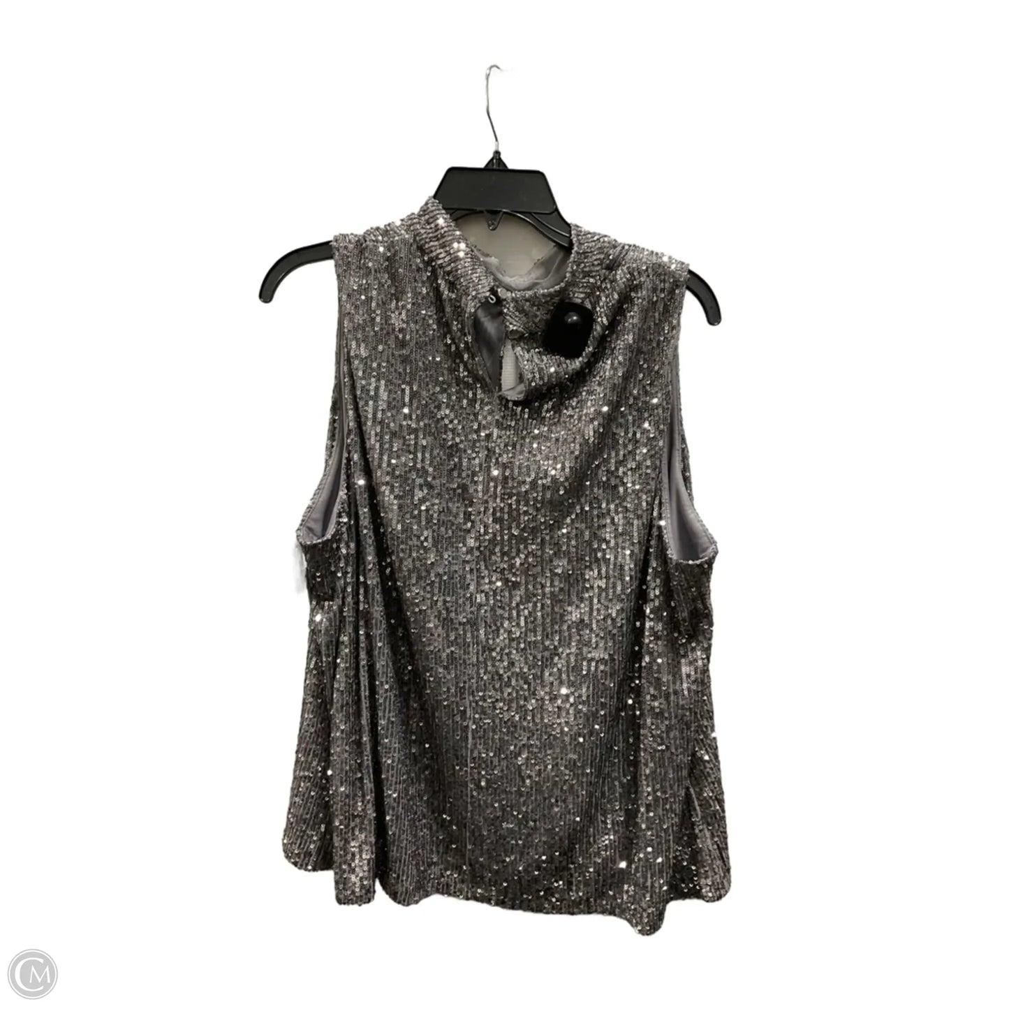 Top Sleeveless By Calvin Klein In Silver, Size: 1x