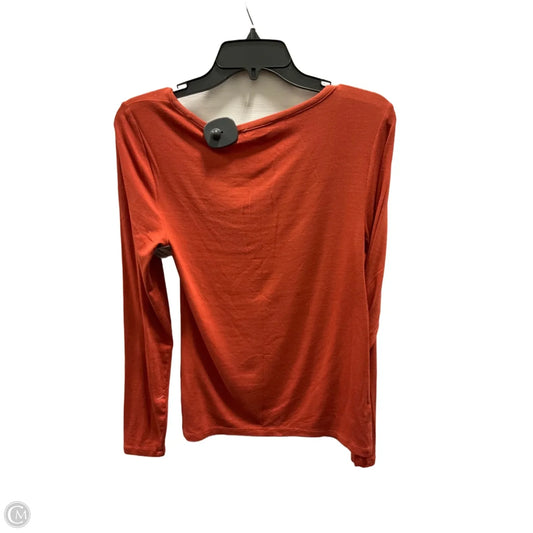 Top Long Sleeve Basic By Loft In Orange, Size: M