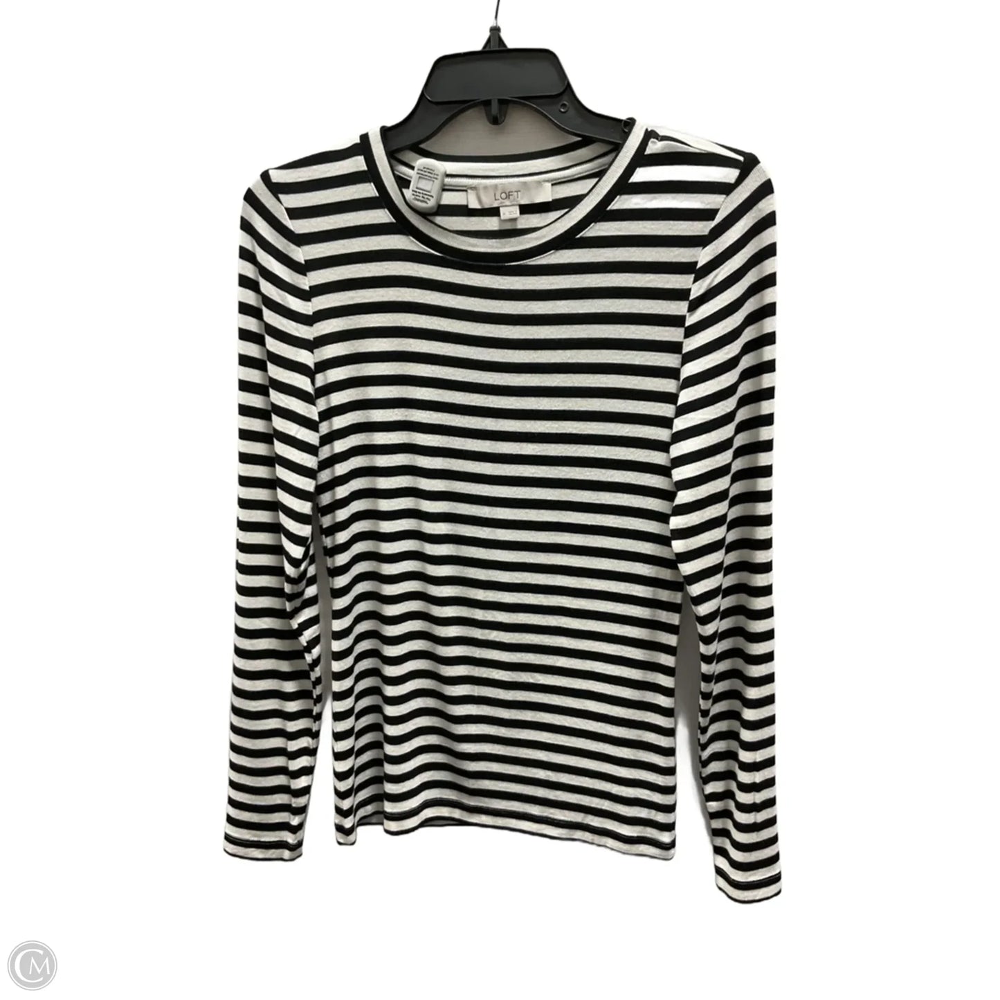 Top Long Sleeve By Loft In Striped Pattern, Size: M