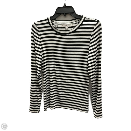 Top Long Sleeve By Loft In Striped Pattern, Size: M