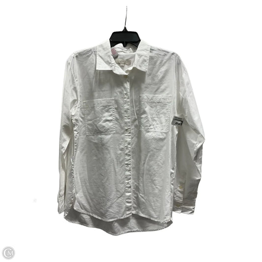 Blouse Long Sleeve By Loft In White, Size: M