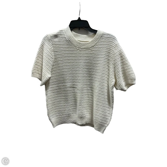 Top Short Sleeve By Loft In Cream, Size: M