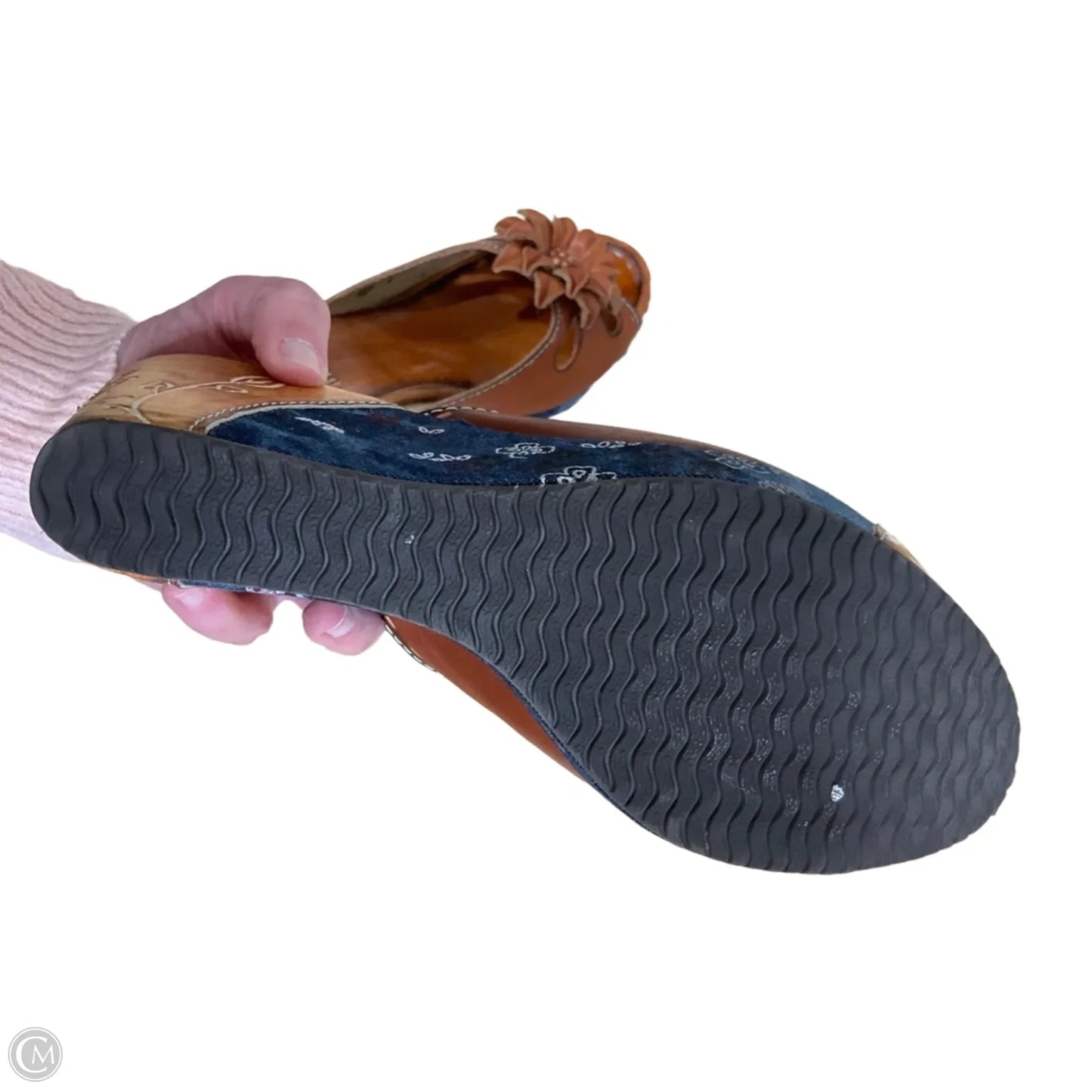 Sandals Heels Wedge By Cmc In Brown, Size: 9