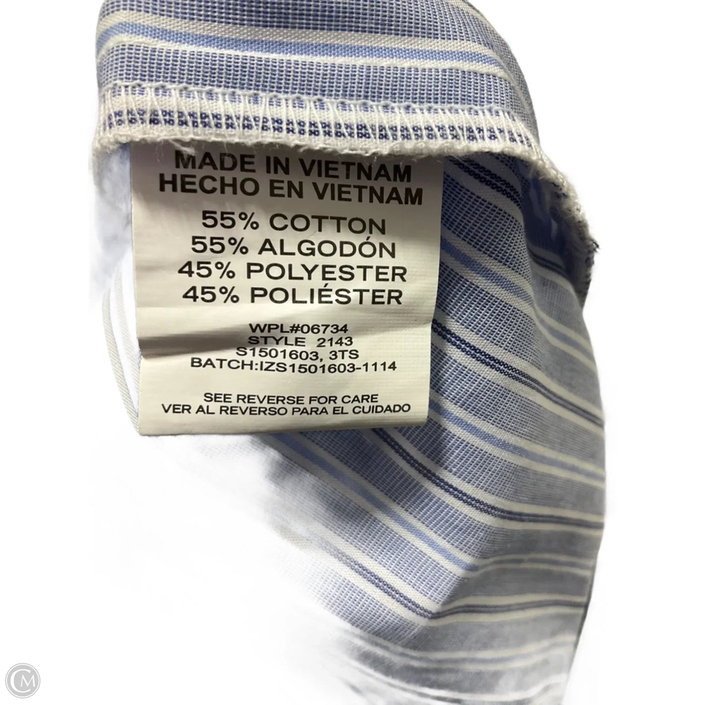 Blouse Long Sleeve By Izod In Striped Pattern, Size: 18