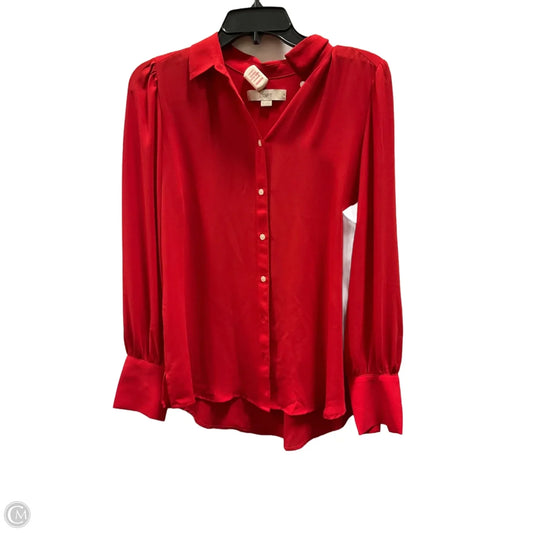 Blouse Long Sleeve By Loft In Red, Size: S