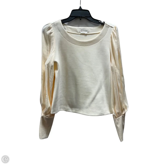 Top Long Sleeve By Anthropologie In Cream, Size: S