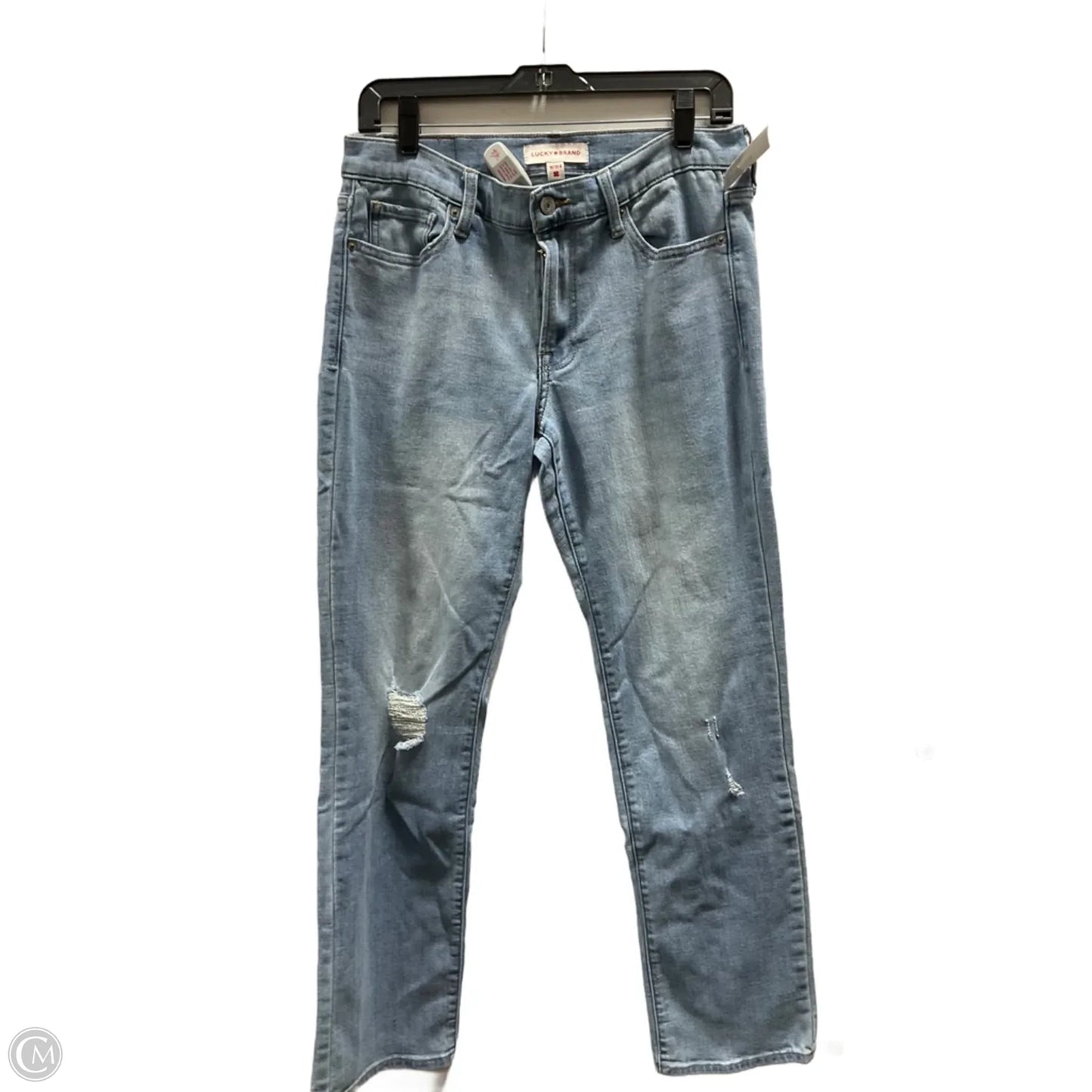 Jeans Straight By Lucky Brand In Blue Denim, Size: 10