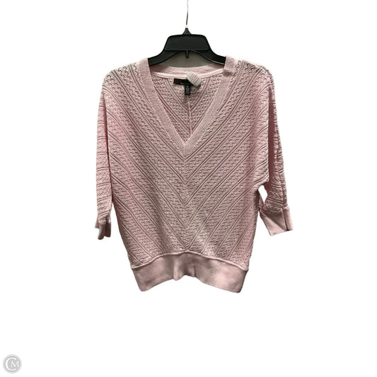 Top Long Sleeve By White House Black Market In Pink, Size: M