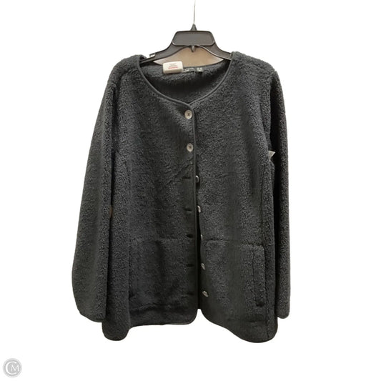 Jacket Faux Fur & Sherpa By Susan Graver In Black, Size: 2x