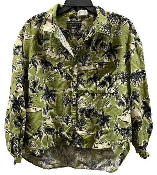 Blouse Long Sleeve By Tahari In Green, Size: Xl