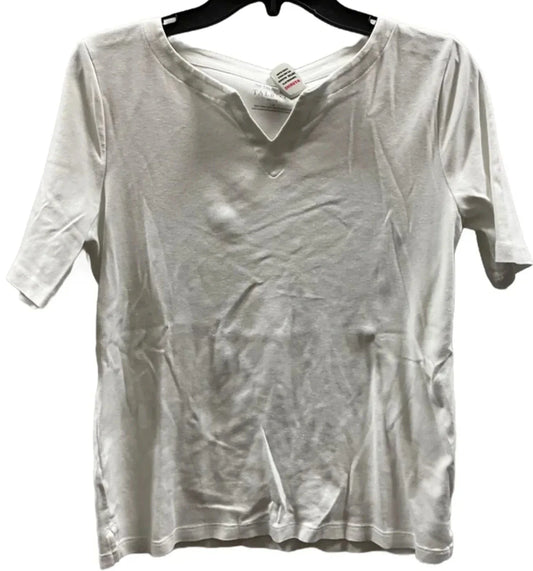 Top Short Sleeve By Talbots In White, Size: Lp