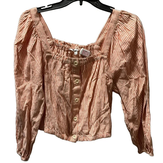 Top Long Sleeve By Madewell In Orange, Size: M