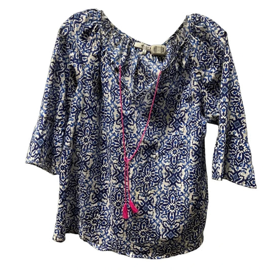 Top Long Sleeve Designer By Milly In Blue, Size: S
