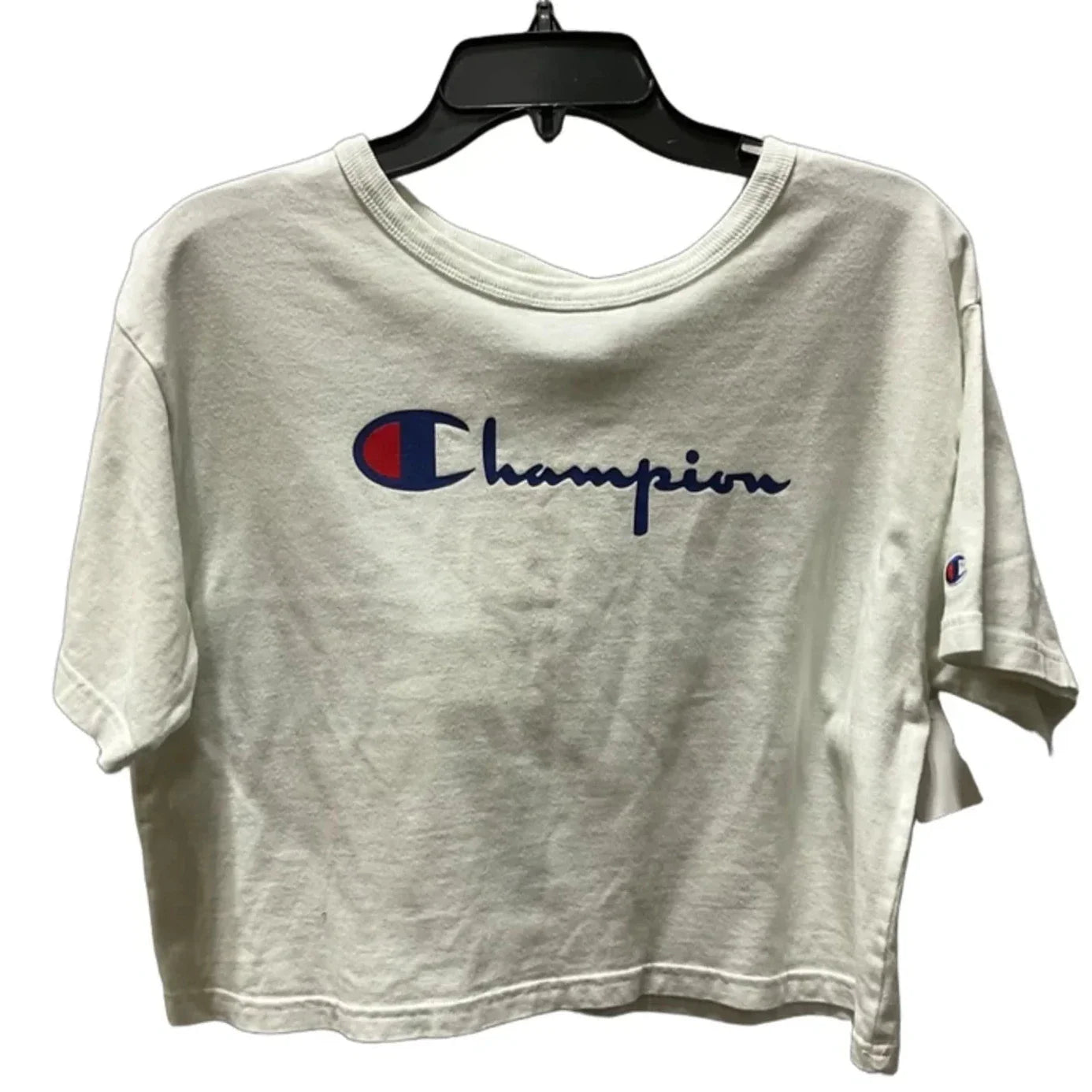 Athletic Top Short Sleeve By Champion In White, Size: M