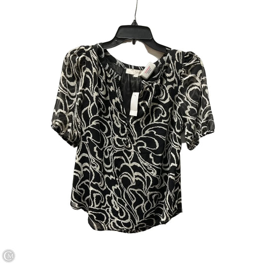 Top Short Sleeve By Loft In Black, Size: S