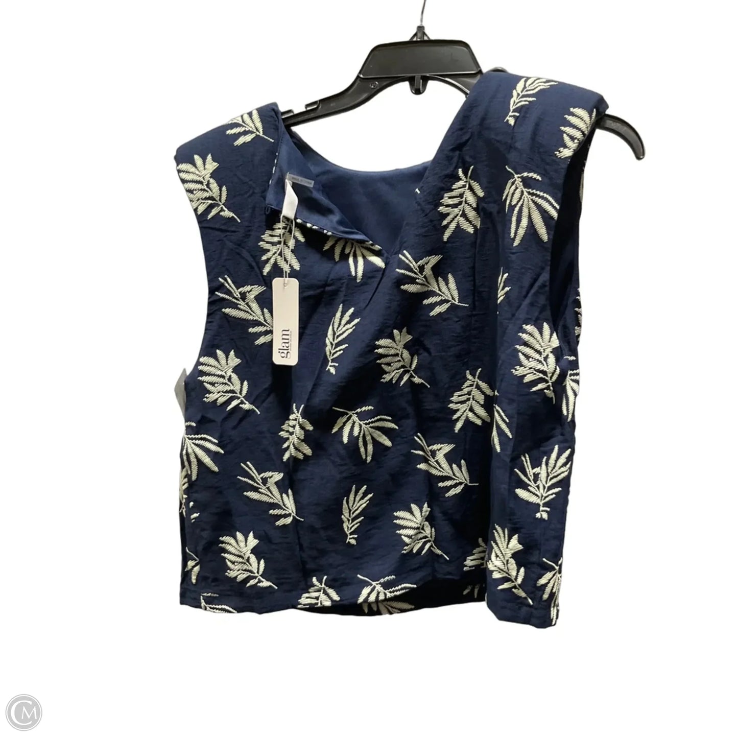 Top Sleeveless By Glam In Blue, Size: L
