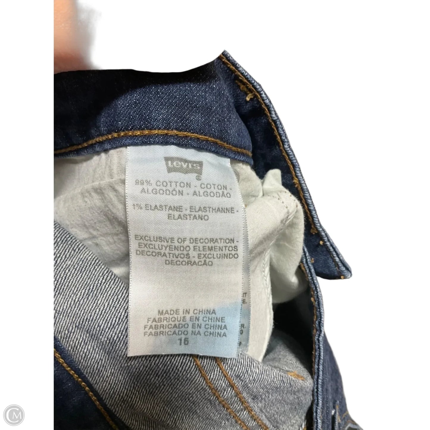 Jeans Boot Cut By Levis In Blue Denim, Size: 16