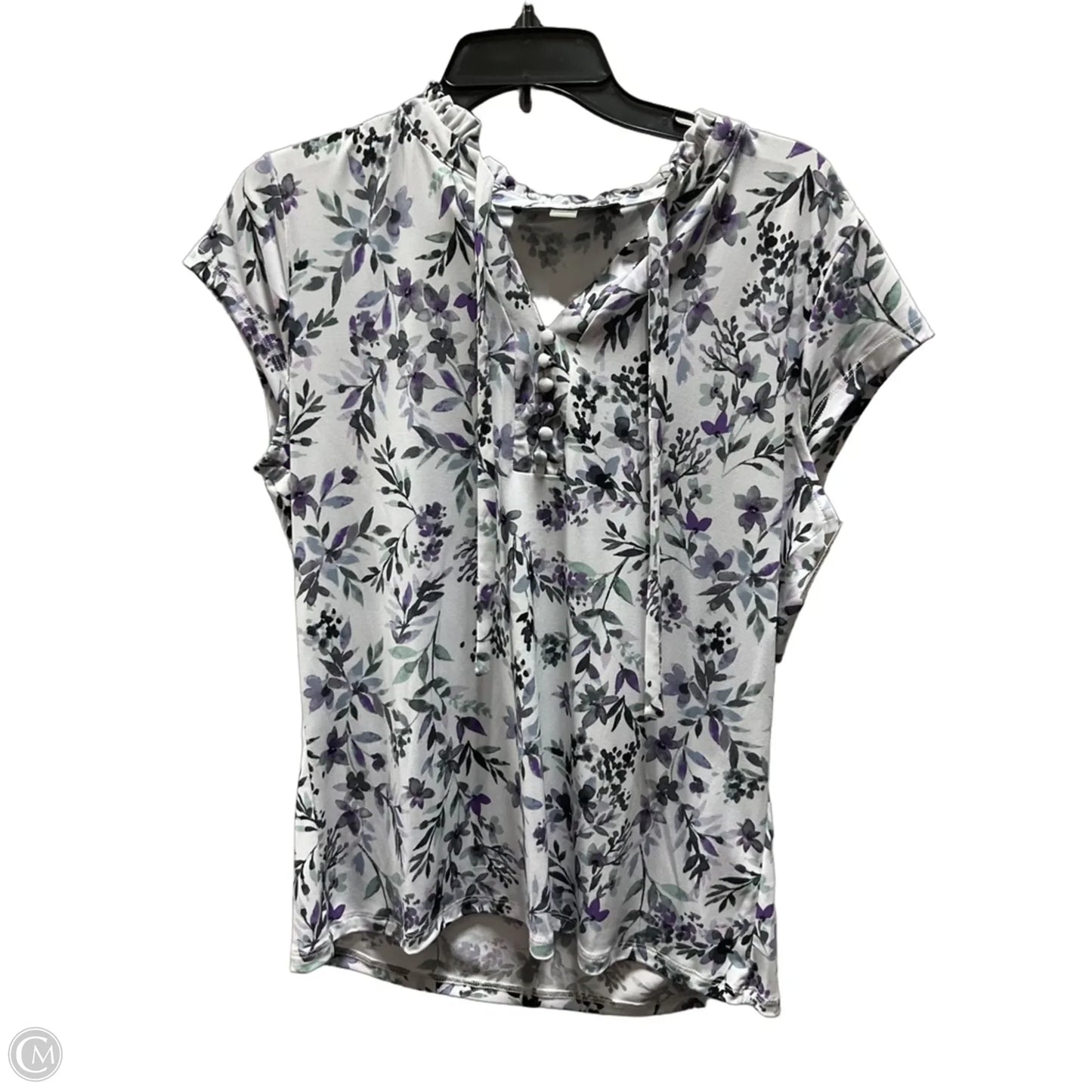 Top Short Sleeve Designer By Karl Lagerfeld In White, Size: L
