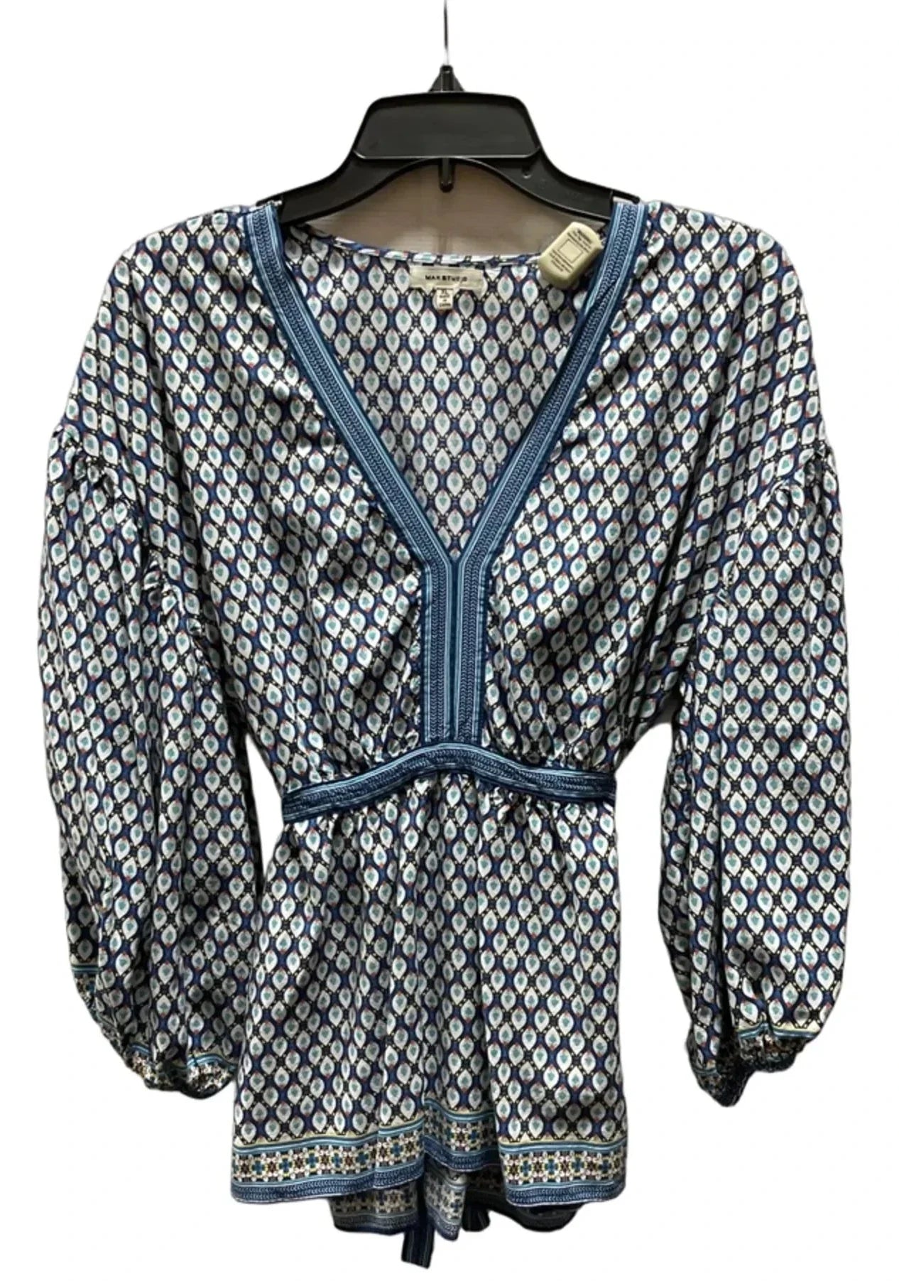 Top Short Sleeve By Max Studio In Blue, Size: Xlp