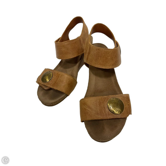 Sandals Heels Wedge By Taos In Brown, Size: 8.5