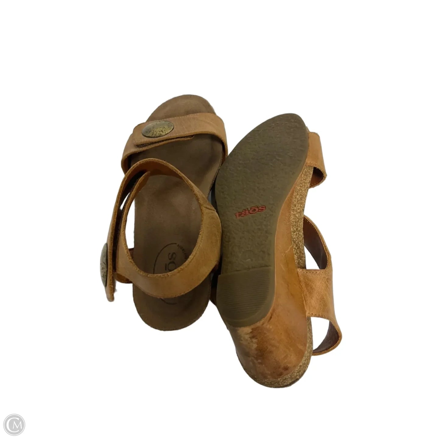 Sandals Heels Wedge By Taos In Brown, Size: 8.5