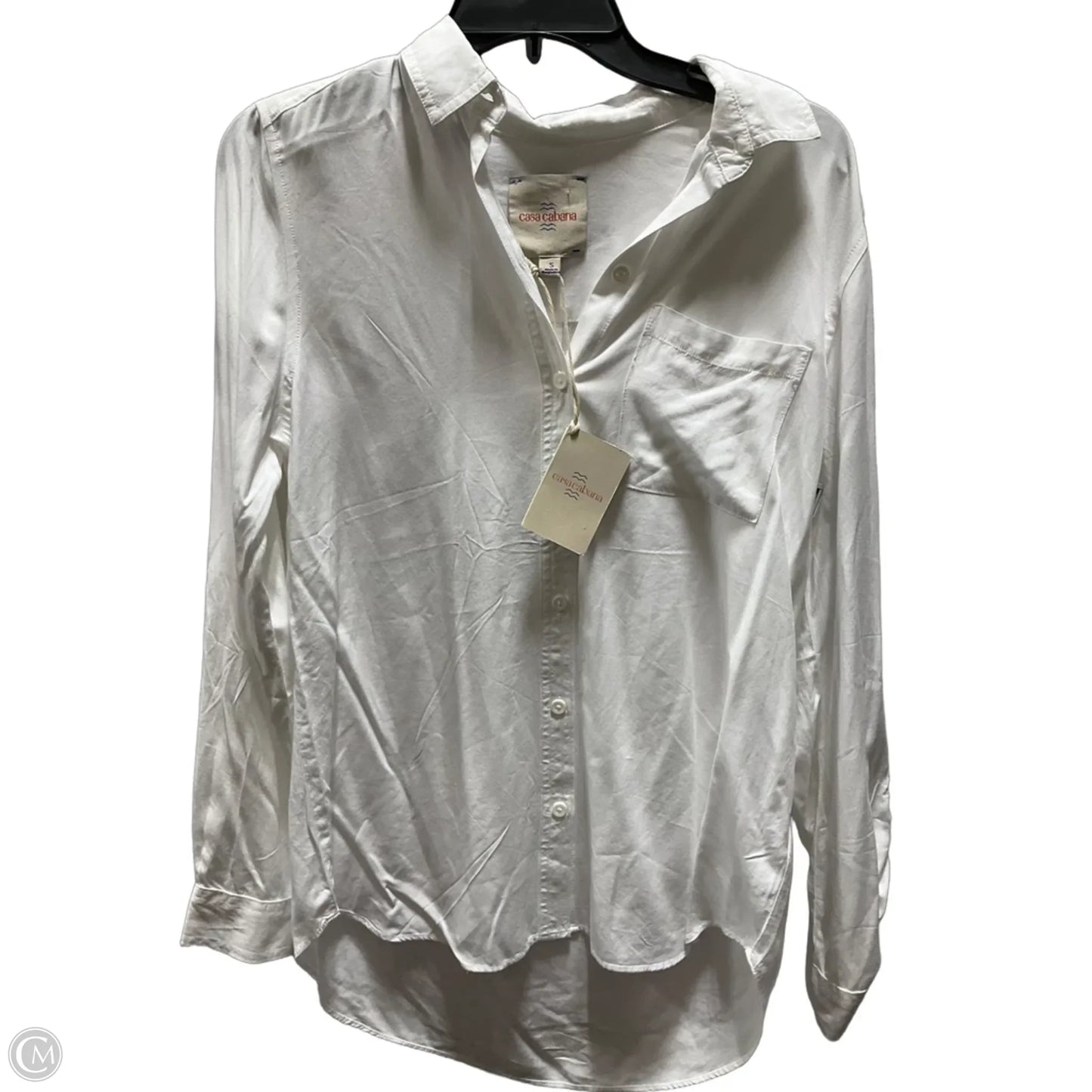 Blouse Long Sleeve By Clothes Mentor In White, Size: S