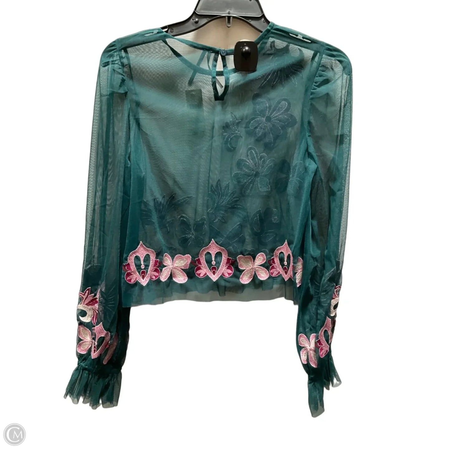 Top Long Sleeve By Anthropologie In Green, Size: Xs