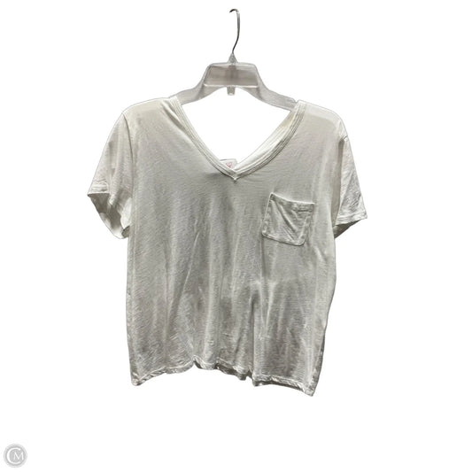 Top Short Sleeve By Loft In White, Size: L
