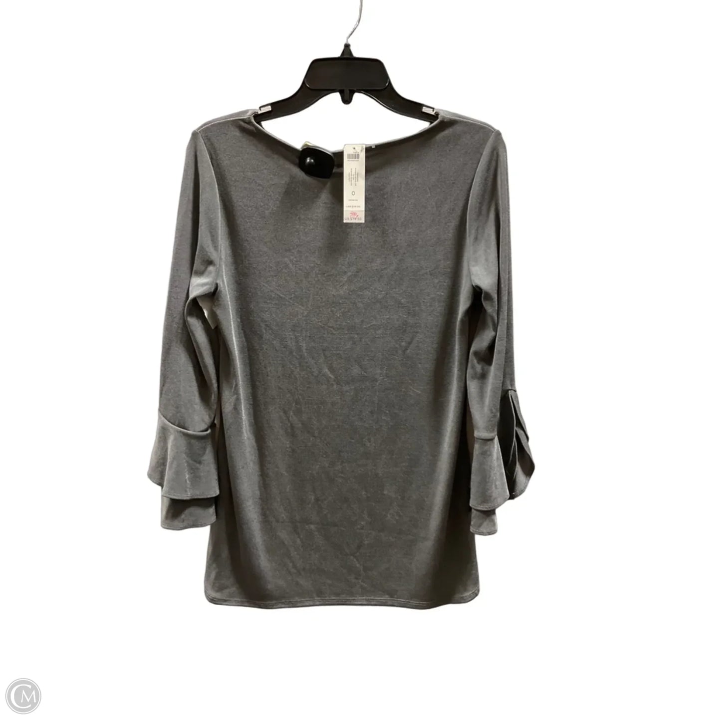 Top 3/4 Sleeve By Chicos In Silver, Size: 4