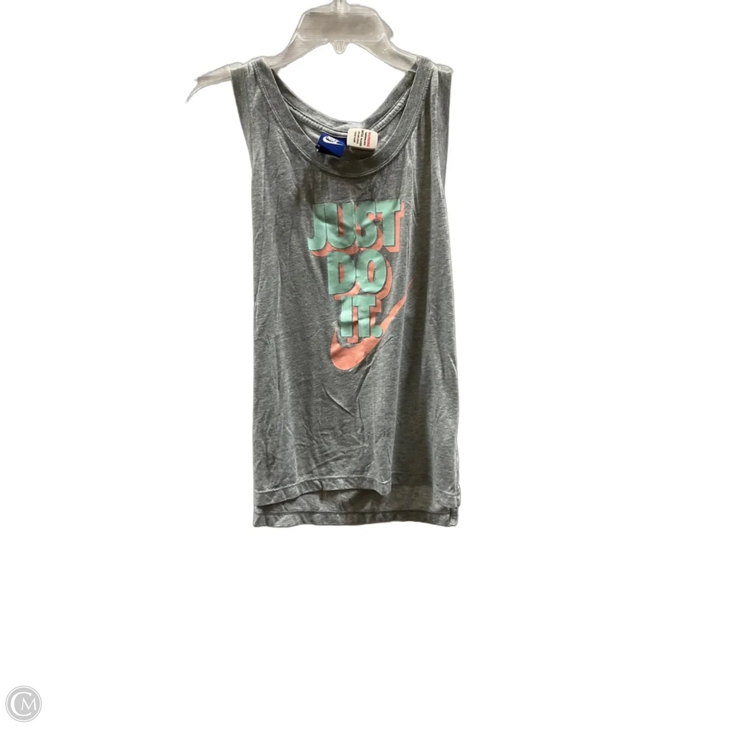 Athletic Tank Top By Nike In Grey, Size: M