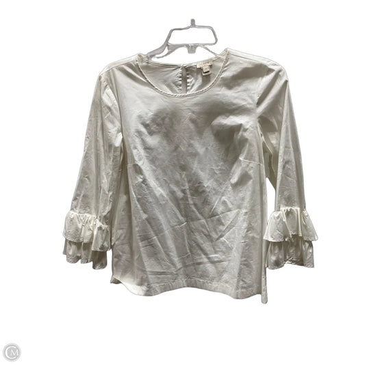 Top 3/4 Sleeve By J. Crew In White, Size: Xs