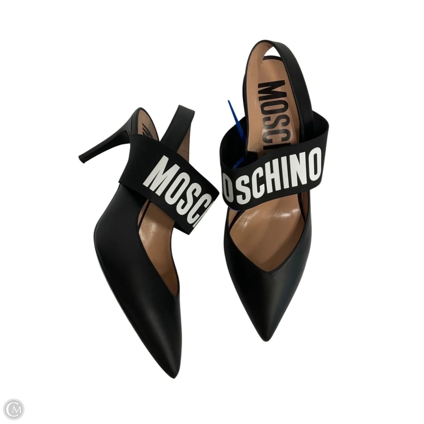 Shoes Luxury Designer By Moschino In Black, Size: 9