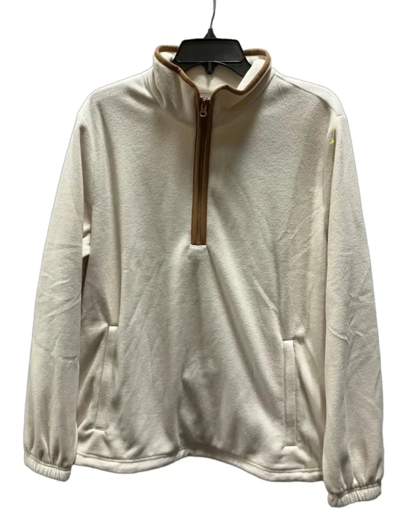 Athletic Top Long Sleeve Collar By Lands End In Cream, Size: M