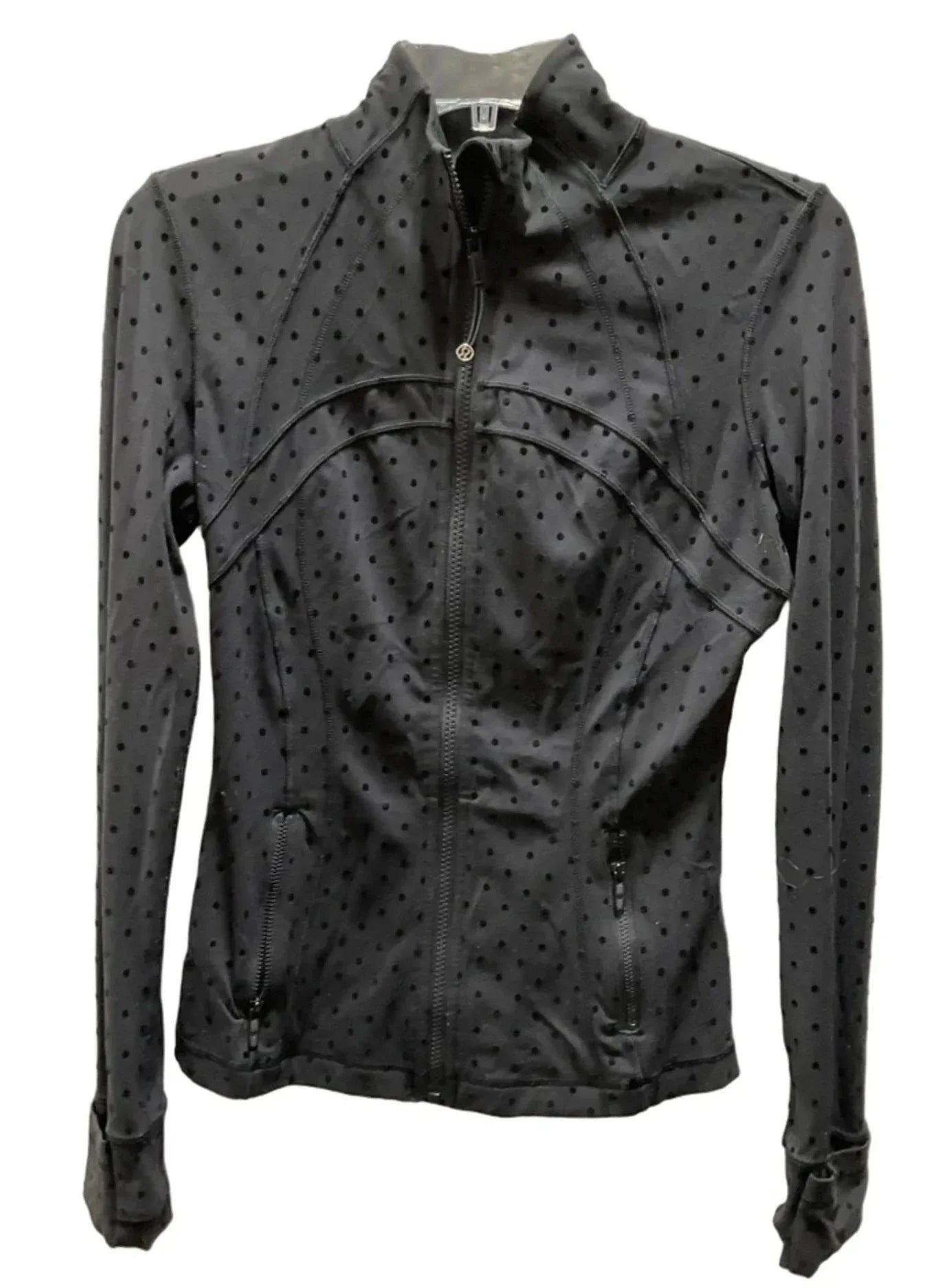 Athletic Jacket By Lululemon In Polkadot Pattern, Size: 6