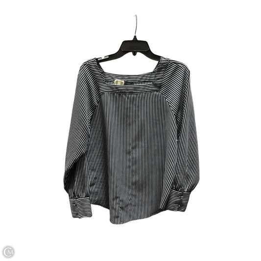 Top Long Sleeve By Ann Taylor In Striped Pattern, Size: M