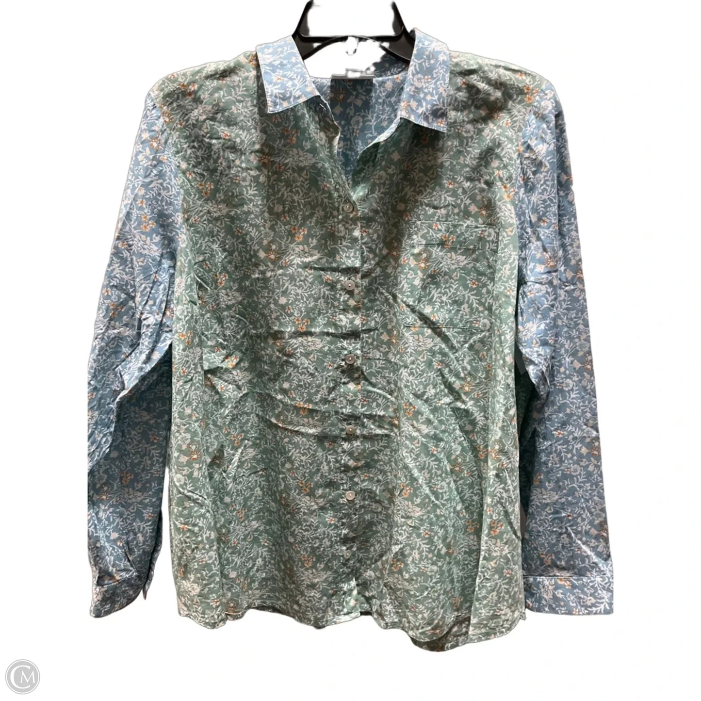 Blouse Long Sleeve By J. Jill In Green, Size: L