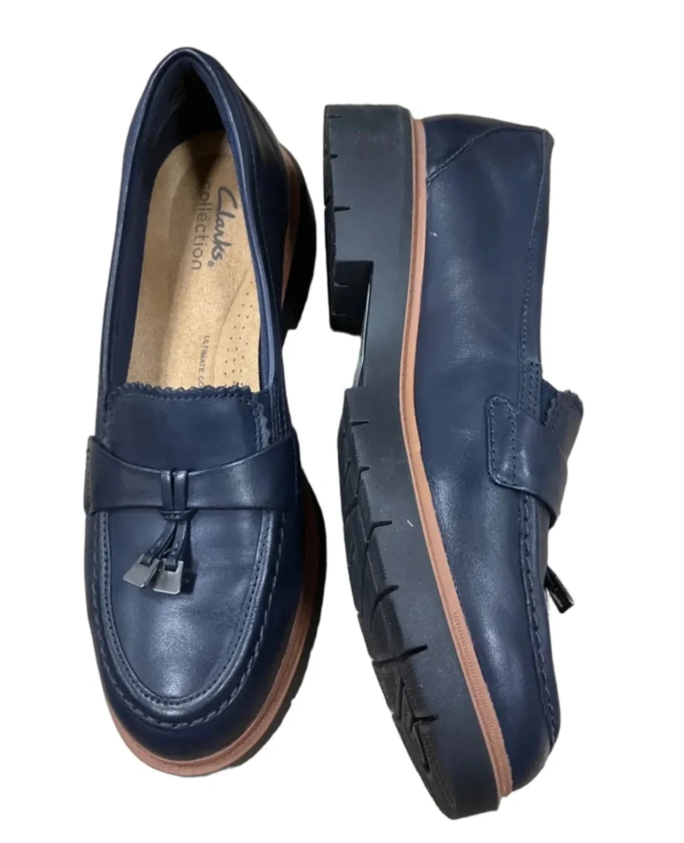 Shoes Flats By Clarks In Navy, Size: 7.5
