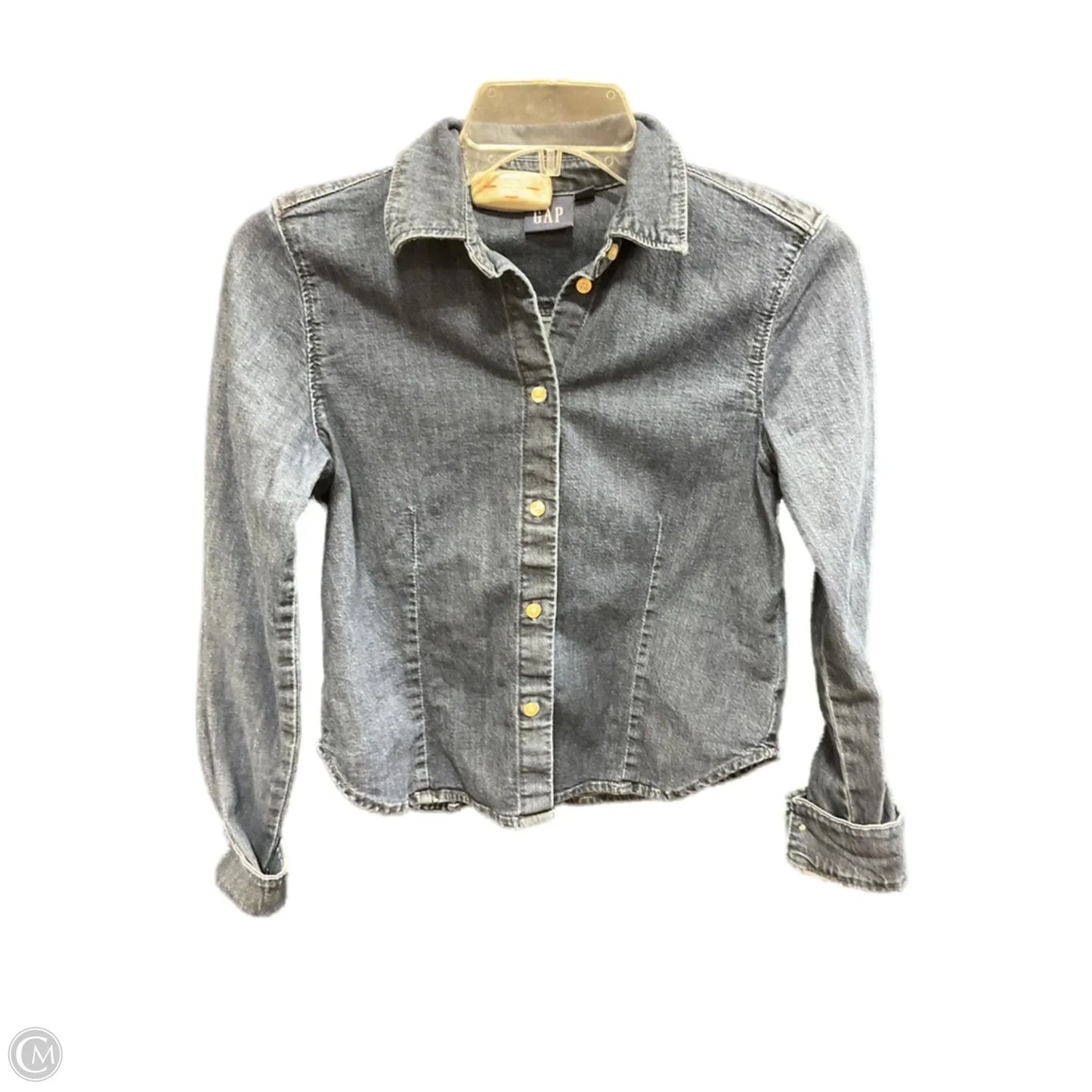 Blouse Long Sleeve By Gap In Navy, Size: Xs